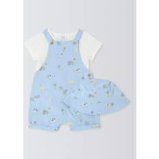 John Lewis Baby Safari Dungaree Shorts Set - Multi