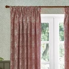 Marigold Jacquard Pencil Pleat Curtains - Red