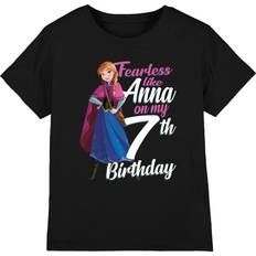 Frozen Childrens Fearless Like Anna 7th Birthday T-Shirt - Black