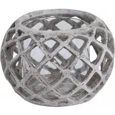 Ceramic Lanterns Hill Interiors Round Ceramic Lattice Hurricane One Size Grey Lantern