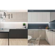 Double-Sided Splashback 800 x 900mm Iceberg White