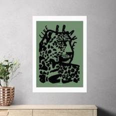 East End Prints Live Brave Green Tiger Print Framed Art