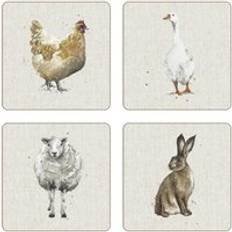 Cork Coasters Dunelm Set of 4 Homestead Cork Back Coasters - Multicolor Coaster
