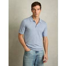 Merino Wool Polo Shirts Reiss Manor Merino Wool Polo Shirt - Soft Blue