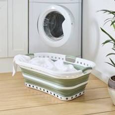 Dunelm Collapsible Laundry Basket Hip Sage Green