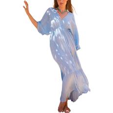 Blå Saronger & Coverups South Beach Metallisk Kimono Sleeve - Lyseblå