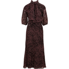Leopard - Röda Klänningar BA&SH Dress Duny Dam Midiklänningar - Darkprune