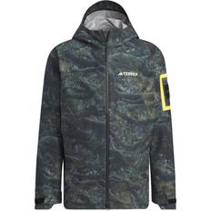 Men - Silver Rain Clothes adidas National Geographic Allover Print Jacket Asia Sizing - Silver Pebble