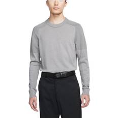 Nike Wool Jumpers Nike Solid Color Golf Sports Round Neck Long Sleeves Wool Sweater - Grey