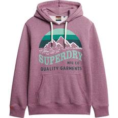 Men - Purple Clothing Superdry Logo Great Outdoors Hoodie - Rouge