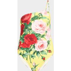 Multicoloured Swimsuits Dolce & Gabbana Bouquet Asymmetric One-Piece Swimsuit F.Giallo