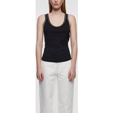 Theory Tops Theory Ribbed Scoop-Neck Tank Top - Black