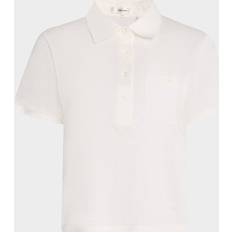 Linen Polo Shirts Frame The Cady Polo Top - Cream