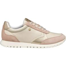 Geox Trainers Geox Sukie 2.0 Leather Suede Lace Up Trainers - Papyrus/Rose