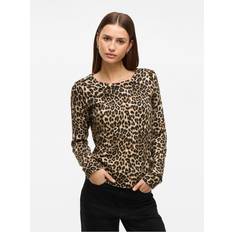 Leopard Sweatere Vila Printet Striktrøje