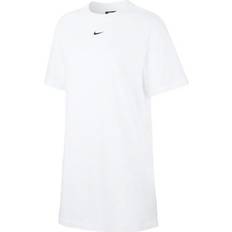 Nike White Dresses Nike Sportswear Essential Logo Embroidery Knitted Short Sleeve Dress - White