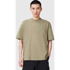AllSaints Clothing AllSaints Haven Cotton Logo Embroidered T-Shirt - Light Ash Green