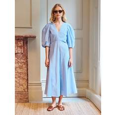 Mila Stripe Midi Dress - Blue/White