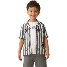 Black Shirts Children's Clothing Angel & Rocket Kids' Cotton Palm Print Shirt Black