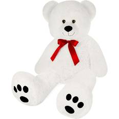 Deuba Teddy Bear 100 cm White Incl Heart Pillow