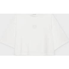 Anine Bing T-shirt Cropped Myers Framed Monogram - Ivory