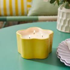 Yellow Candles Dunelm Flower Citronella Multi Wick Outdoor Yellow Candle
