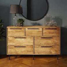Dunelm Chest of Drawers Dunelm Bryant 7 Mango Wood Effect Chest of Drawer