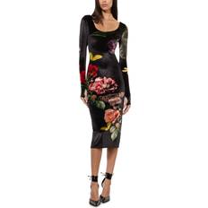 Alice + Olivia Delora Scoop-Neck Velvet Midi Dress