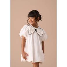 Kids' Puffball Bow Dress White