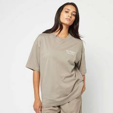 New Balance Women T-shirts New Balance Womens Linear Oversized T-Shirt - Beige