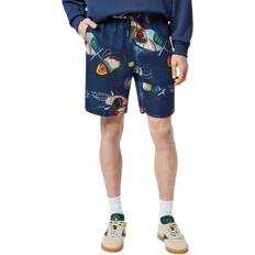 Tencel Shorts Scotch & Soda Relaxed Fit Printed Tencel Bermuda Short Marinblå