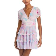LoveShackFancy Spirea Chiffon Mini Dress - Sunset Shore
