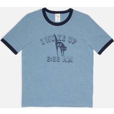 Denim/Jeanstyg T-shirts Nudie Jeans Ricky 6-66 Ringer T-Shirt - Bluemelange