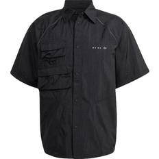 Adidas Men Shirts adidas Men's Solid Color Lapel Short Sleeve - Black