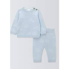John Lewis Baby Elephant Jacquard Jumper and Leggings Set - Blue