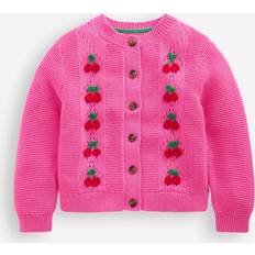 Pink Cardigans Boden Mini Kids' Cotton Embroidered Cardigan - Pink Cherries