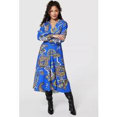 Closet High-Low Wrap Dress - Royal Blue