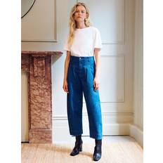 Waverley Barrel Leg Cropped Jeans - Blue