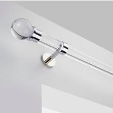 Dunelm Atlanta Acrylic Curtain Pole with Rings - Chrome