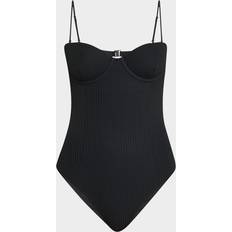Onia Belle Ribbed One-Piece Swimsuit - Black