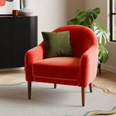 Velvet Lounge Chairs Dunelm Kaspar Velvet Tub Flame Red Lounge Chair