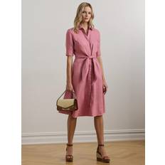 Lauren Ralph Lauren Rosa Klänningar Lauren Ralph Lauren Soft Drapey Linen Dress - Rosa
