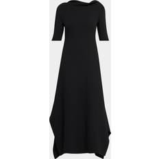 The Row Faede Draped Back Long Silk Dress - Black