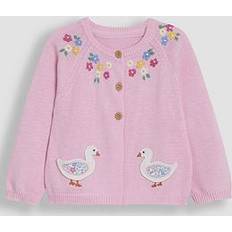 Cardigans JoJo Maman Bébé Kids' Duck Applique Pocket Cardigan - Pink
