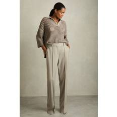 Reiss Bukser Reiss Brittany Textured Straight Wool Rich Trousers - Neutral