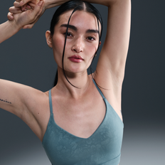 Nike Indy Sports Bh Med Let Støtte Indlæg Og Blomsterprint Til Kvinder - Blå