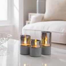 Candles & Accessories on sale Dunelm Set of 3 Grey Glass Candles LED Candle 2pcs