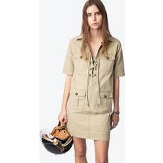 Zadig & Voltaire Kjoler Zadig & Voltaire Record Lace-Up Mini Dress Beige
