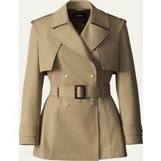 Mackage Adva Mid-Length Belted Trench Coat - Lt Camel