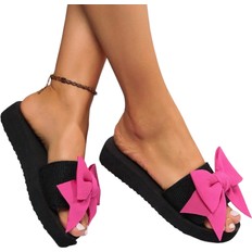 Shein Womens Polka Dot Bowknot Flats Slides Effortless SlipOn UltraComfortable Soft SoleSecure BeachReady NonSlip Platform Sandals